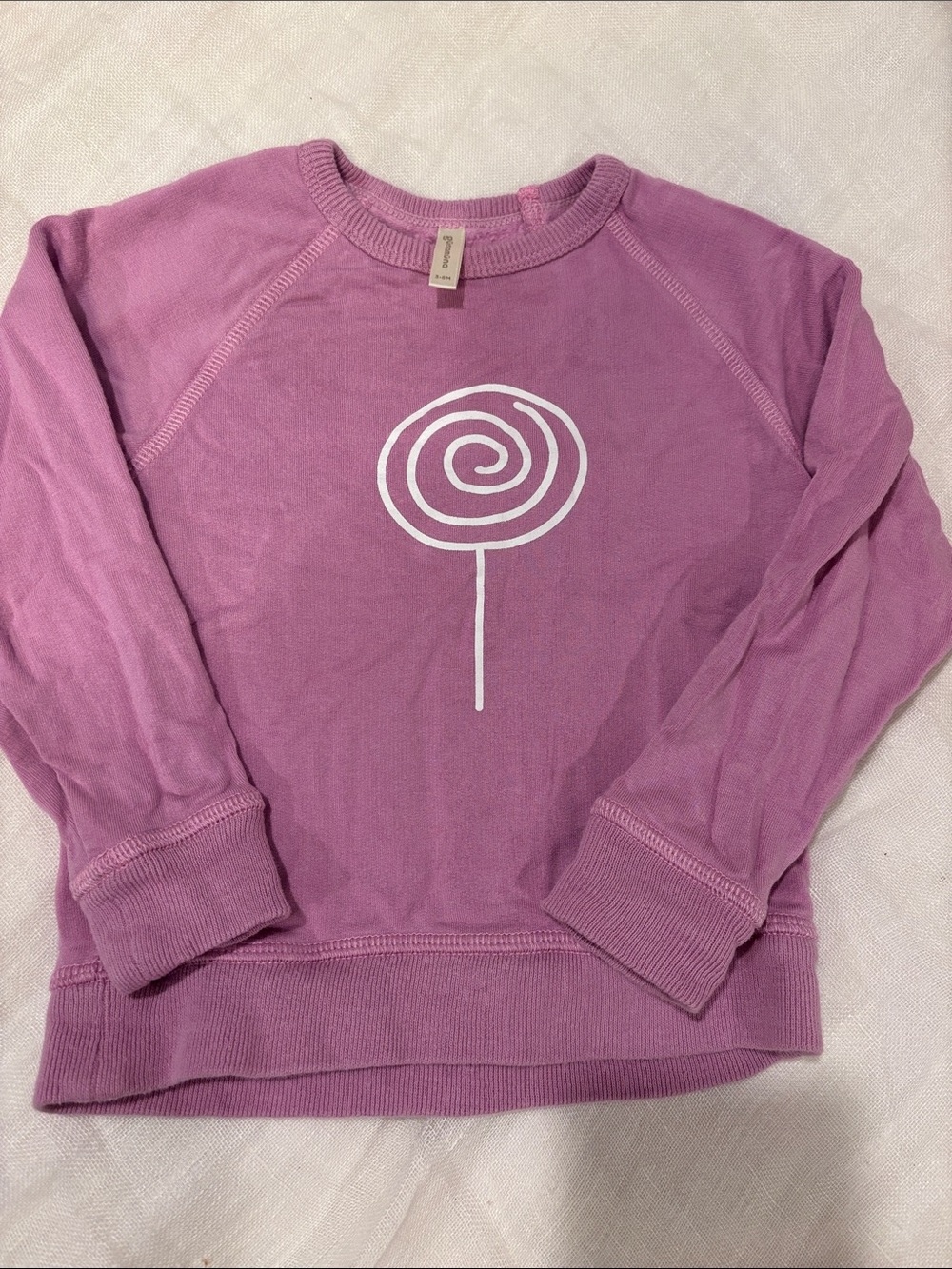 Kids Lavender Crewneck Sweatshirt with Lollipop Graphic